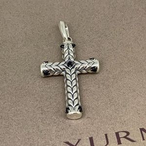 David Yurman Chevron Sculpted Cross Black Diamonds